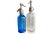 Small Blue Glass Seltzers Soda Syphons Bottles, 1890s, Set of 2 For Sale
