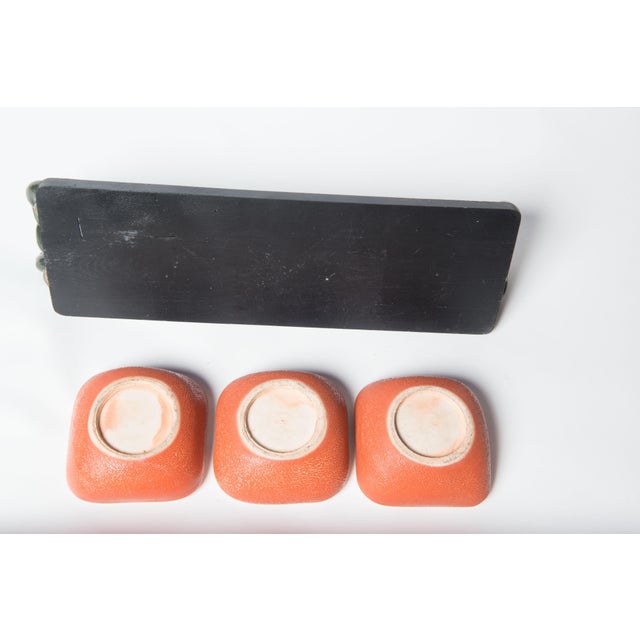 1950s French Organic Modern Serving Tray in Ceramic & Wood For Sale - Image 10 of 13