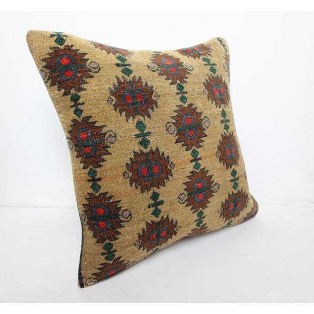 Tribal Handmade Decorative Vintage Rug Cushion Cover - 20'' X 20'' For Sale - Image 3 of 9