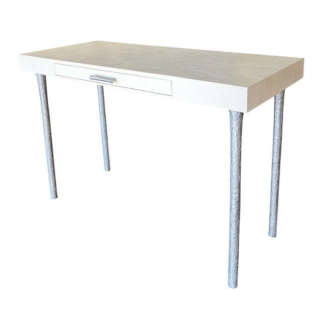 Modern Modern Faux Shagreen Writing Table Desk For Sale - Image 3 of 5
