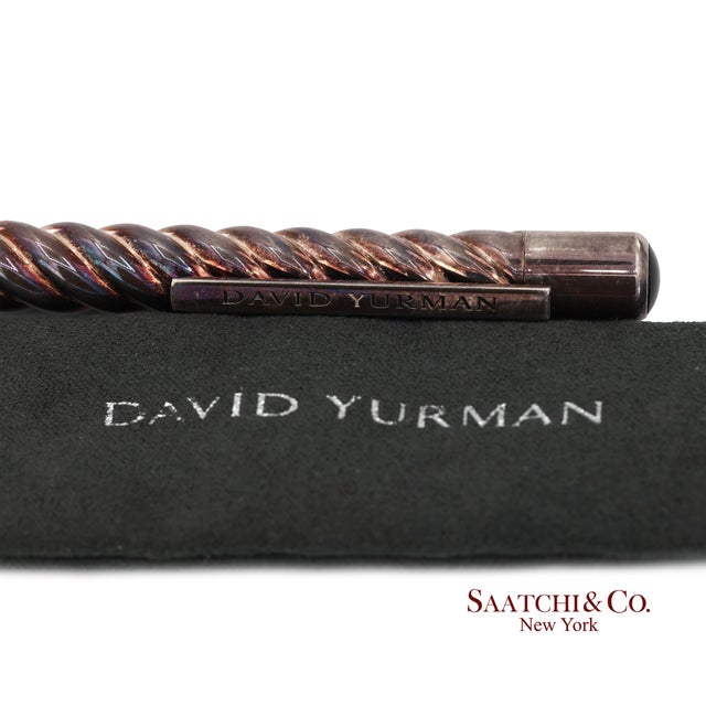 Metal David Yurman Vintage Sterling Silver With Black Onyx Cable Pen For Sale - Image 7 of 10