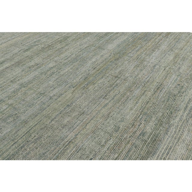 Rug & Kilim Rug & Kilim’s Contemporary Textural Rug in Green and Blue Tones For Sale - Image 4 of 8