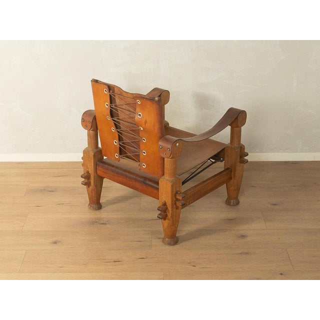 Vintage Brutalist Safari Armchair For Sale - Image 4 of 8