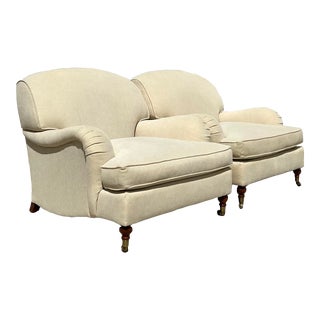 Vintage Boho Ralph Lauren English Roll Arm Lounge Chairs - a Pair For Sale