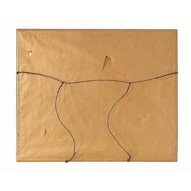 Vintage abstract drawing of paper strips in pencil and colored pencil. Signed, framed and wired for hanging.