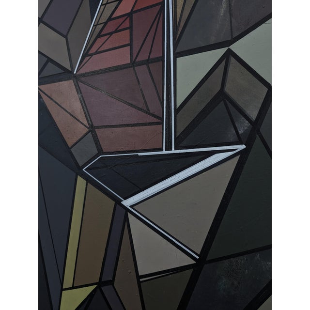 Unknwon, Cubist Abstract Painting, Acrylic For Sale - Image 6 of 8