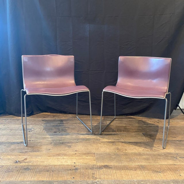 Knoll midcentury Handkerchief chairs designed by the husband and Wife team of Massimo and Lella Vignelli, whose design...