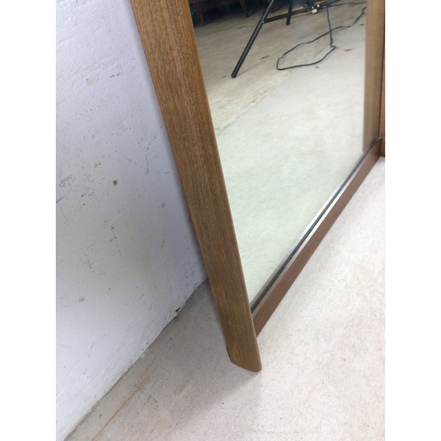 Mid Century Modern Tall Rectangular Mirror With Unique Curved Wood Frame For Sale - Image 13 of 16