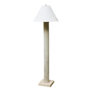 1980s Vintage Plaster Spiral Floor Lamp For Sale