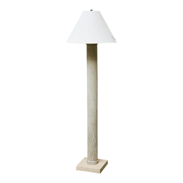 1980s Vintage Plaster Spiral Floor Lamp For Sale