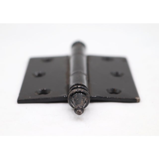 Vintage 3 X 3.375 In. Black Steel Door Hinge For Sale - Image 4 of 4