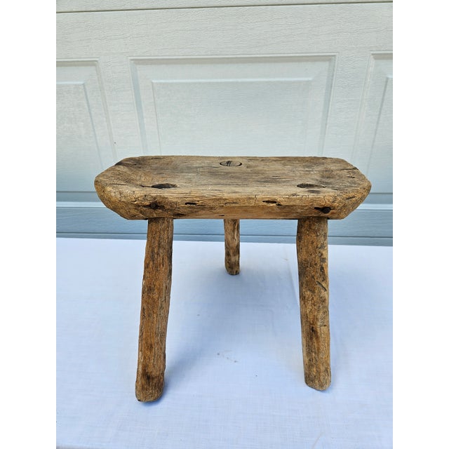 Primitive Milking Stool -Decorative For Sale - Image 6 of 12