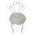 Vintage Hollywood Regency Gold-Tone Scroll Back Vanity Chair With White Bouclé Cushion For Sale