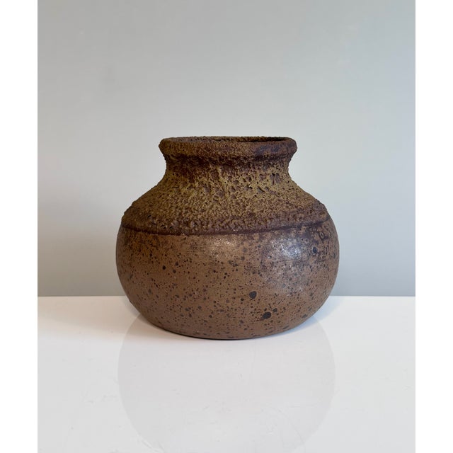 Brutalist Studio Ceramic Art Vase with Textured Rough Glaze, Germany, 1960s For Sale - Image 11 of 12