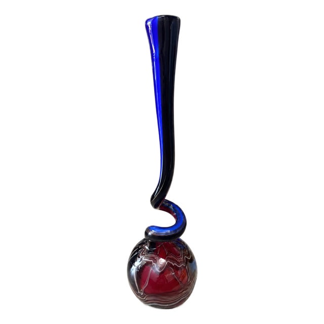Large Postmodern Murano Glass Floor Vase, 1980s For Sale