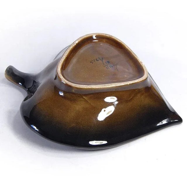 Italian Ceramic Leaf Dish, 1960s For Sale - Image 9 of 11