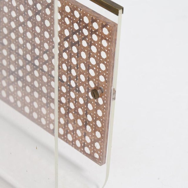 Acrylic Glass and Rattan Magazine Stand, 1970s For Sale - Image 17 of 18
