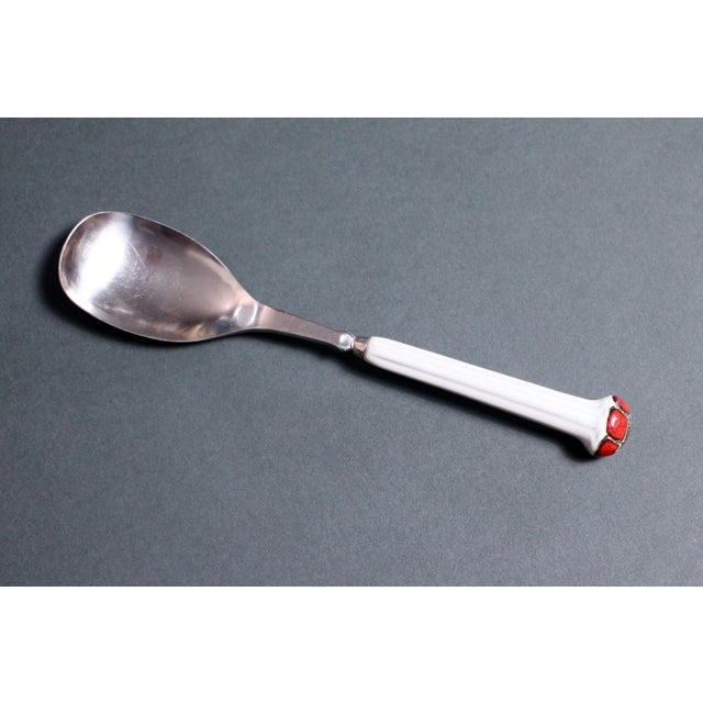 1970s Boho Chic Denby Regency Jewel White flatware 1 serving spoon For Sale - Image 9 of 17