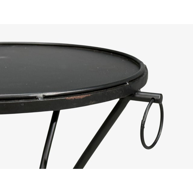 Black Jean-Michel Frank Style, Side Tables or Gueridons, Painted Iron, 20th C. For Sale - Image 8 of 12