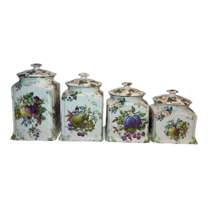 Vintage Wydnor Hall Bramble Fruit Canisters - Set of 4