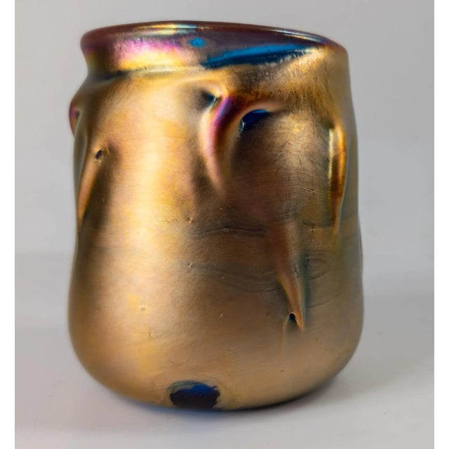 Mid-Century Contemporary Aurene Glazed Art Glass Vase, Signed For Sale In New York - Image 6 of 12