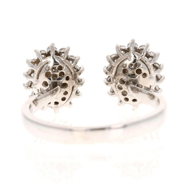 2020s Natural Diamond 0.74 Carat White Gold Cuff Ring, Size 6.5 For Sale - Image 5 of 9