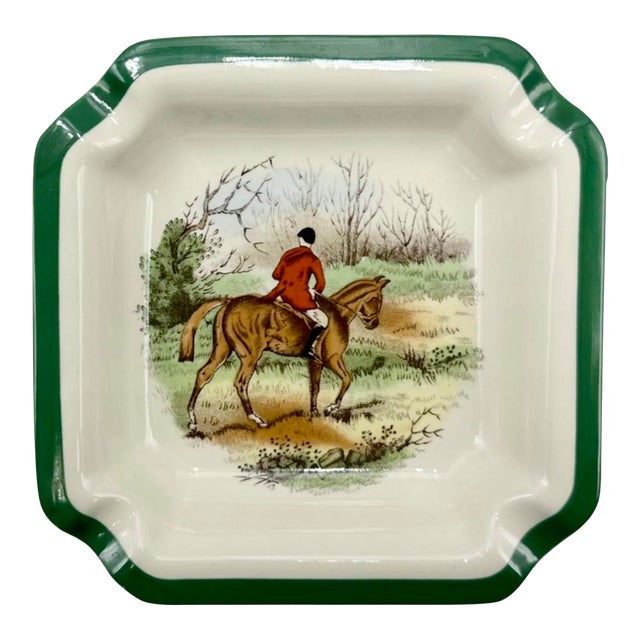 Vintage Spode England Equestrian Homeward Horse Ashtray Trinket Jewelry Dish For Sale
