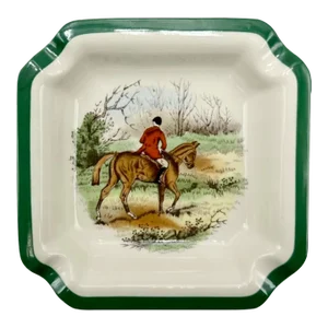 Vintage Spode England Equestrian Homeward Horse Ashtray Trinket Jewelry Dish