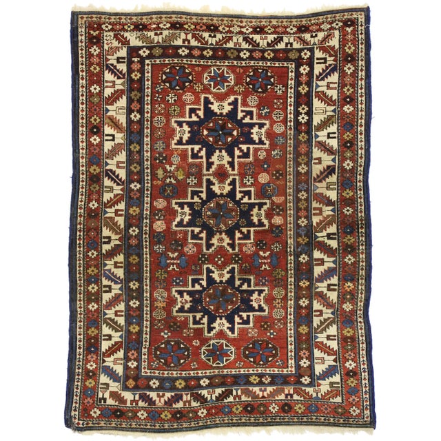 Antique Caucasian Shirvan Rug - 03'05 X 04'09 For Sale - Image 9 of 9