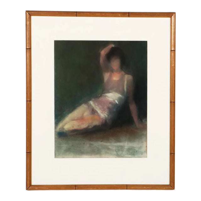 Val Costello -Art Deco Woman in Swimming Suit -Painting For Sale