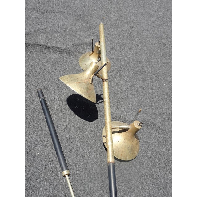 Vintage Mid Century Black Gold Tension Pole Lamp Light For Sale - Image 12 of 17