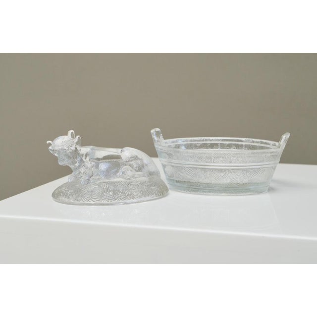 Mid-20th Century Lidded Box with Cow in Glass, 1940s For Sale - Image 9 of 11