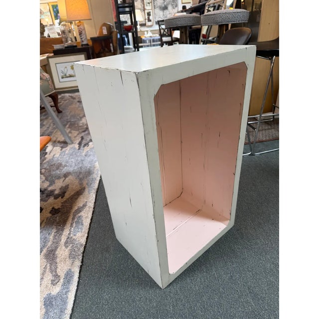 Rustic Pink + White Stacking Shelves, Set of Three For Sale - Image 3 of 12