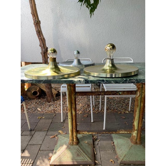 Charlotte Perriand Gold Spacers Lamps from Honsel, 1960s, Set of 2 For Sale - Image 4 of 12
