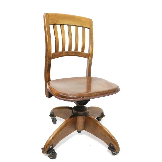Swivel Secretary Office Chair Ca. 1930's by Gunlocke Chairish