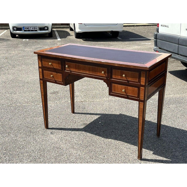 Kingswood Veneer Desk with Red Top For Sale - Image 4 of 14
