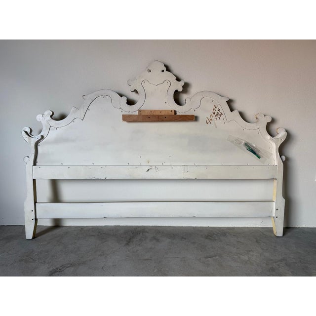 Vintage Karges Venetian French Provincial Style Carved Wood King Size Headboard For Sale - Image 14 of 14