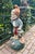 Vintage Concrete Garden Gnome with Weathered Polychrome Paint, 1950s For Sale - Image 4 of 13