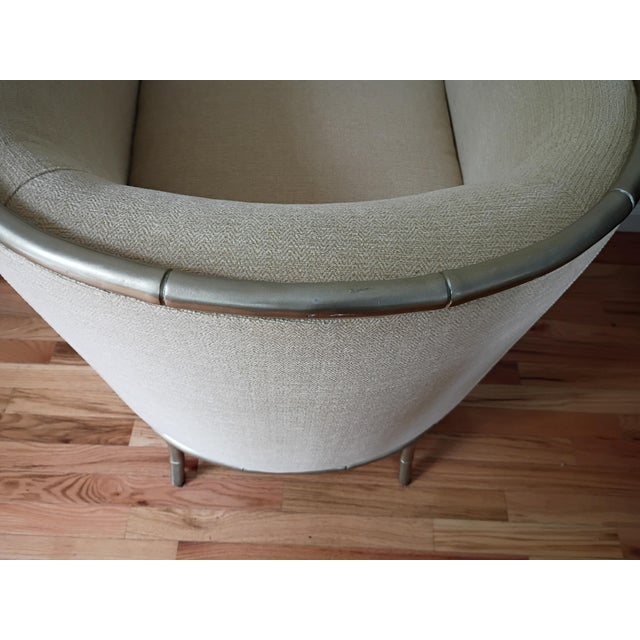 A Pair Bernhardt Interiors Merideth Club Chairs Metal Faux Frame For Sale - Image 9 of 15