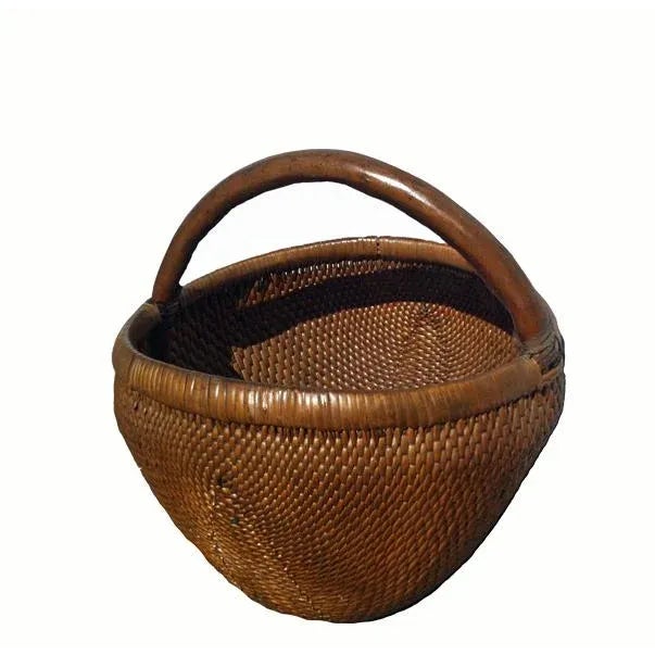 Antique Chinese Hand-Woven Basket For Sale In Greensboro - Image 6 of 6