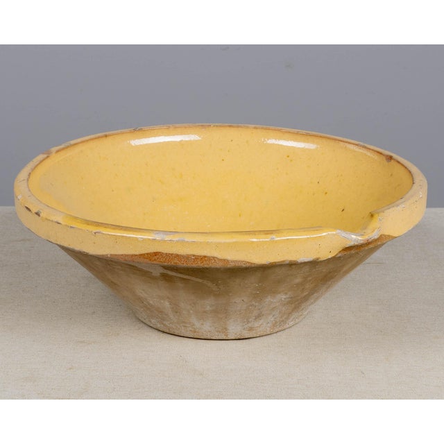French Country Yellow Glazed Earthenware Tian Bowl, Rustic Provence For Sale - Image 9 of 11