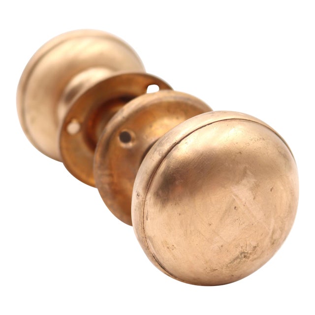 Vintage Classic Passage Brushed Brass Door Knob Set For Sale
