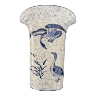 Yamaji Blue Porcelain Geese-Japan For Sale