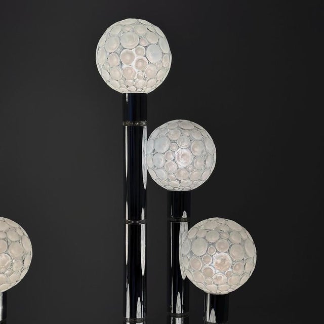 Vintage Chrome Floor Lamp with Glass Globes, 1970s For Sale - Image 9 of 18