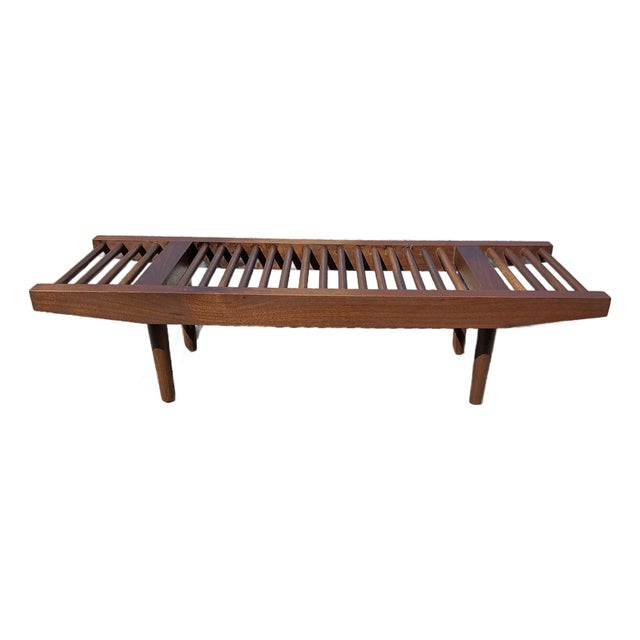 1990s Walnut Bench in Manner of Milo Baughman for Glenn of California For Sale