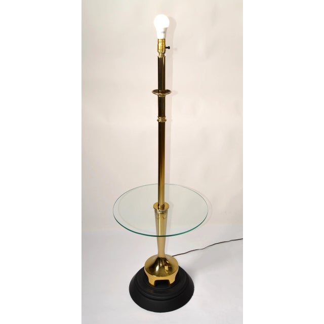 1970s Laurel Lamp Company Round Glass Side Table Floor Lamp Shade American, Unsigned For Sale In Miami - Image 6 of 12