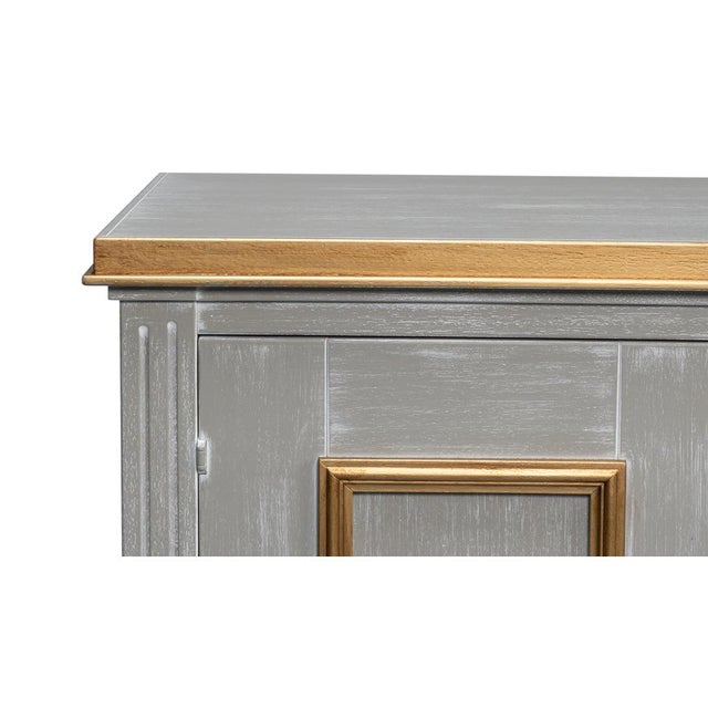 Louis XVI Buffet in Gray and Gold, 60 Inches For Sale - Image 9 of 12