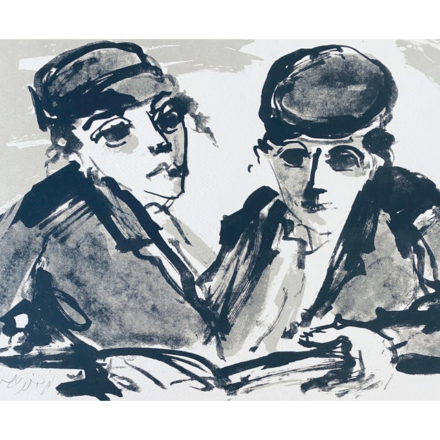 Expressionism Moshe Bernstein, Polish Israeli Artist Expressionist Hand Signed Lithograph For Sale - Image 3 of 7