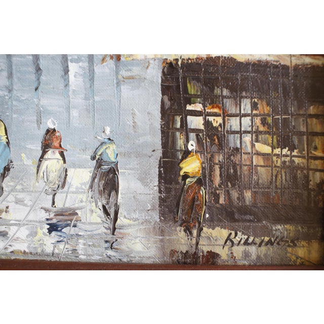 Mid 20th Century Mid-Century Parisian Street Scene Impressionist Oil Painting - Framed For Sale - Image 5 of 10