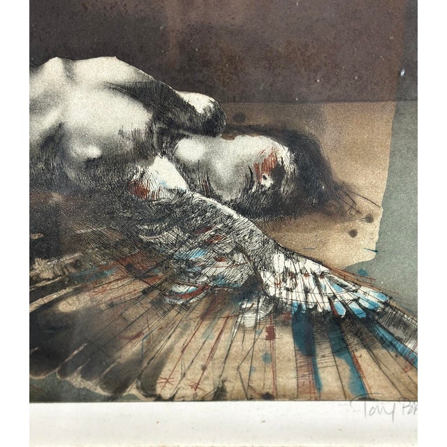 Tony Bass Aquatint Etching "Fallen Angel" For Sale - Image 4 of 8